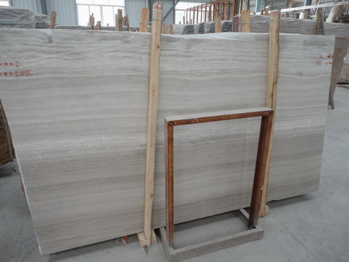 Wooden White Marble Slab and Quarry