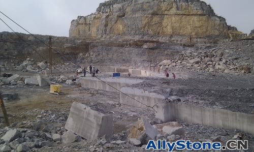 Wooden Grey Marble Quarry and Slabs