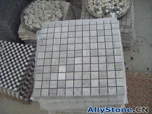 Wooden Grey Marble Mosaic Tiles